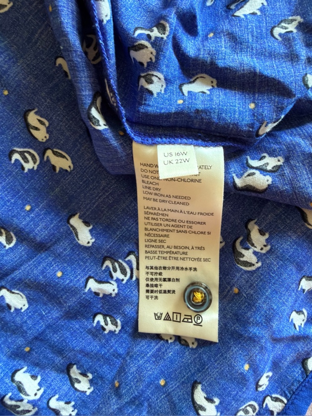 Marisol Ruffled Blouse by Maeve for Anthropologie Size 16W Penguins - Picture 10 of 15
